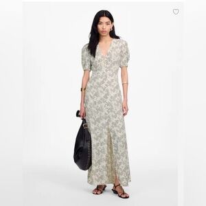 Madewell Cream Floral Puff Sleeve Maxi Dress